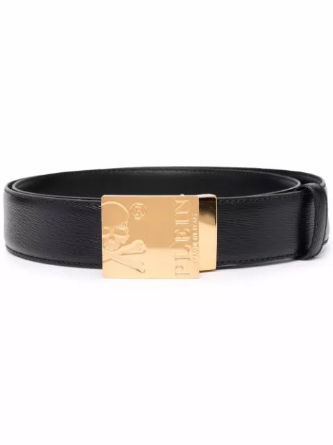 Cheap Philipp Plein Skull-logo engraved buckle belt Men 0123