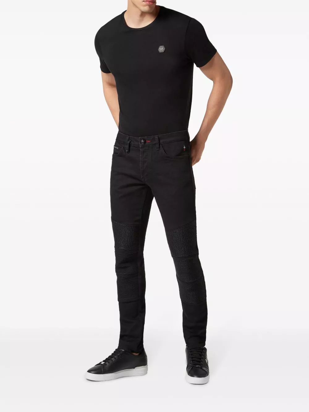 Affordable Philipp Plein logo-patch straight-leg jeans Men 0130