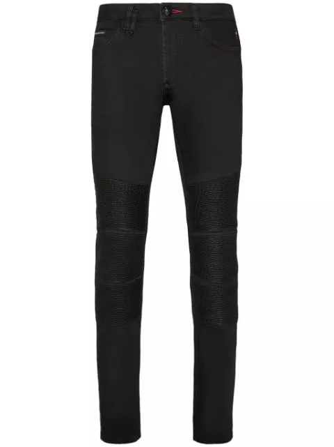 Affordable Philipp Plein logo-patch straight-leg jeans Men 0130