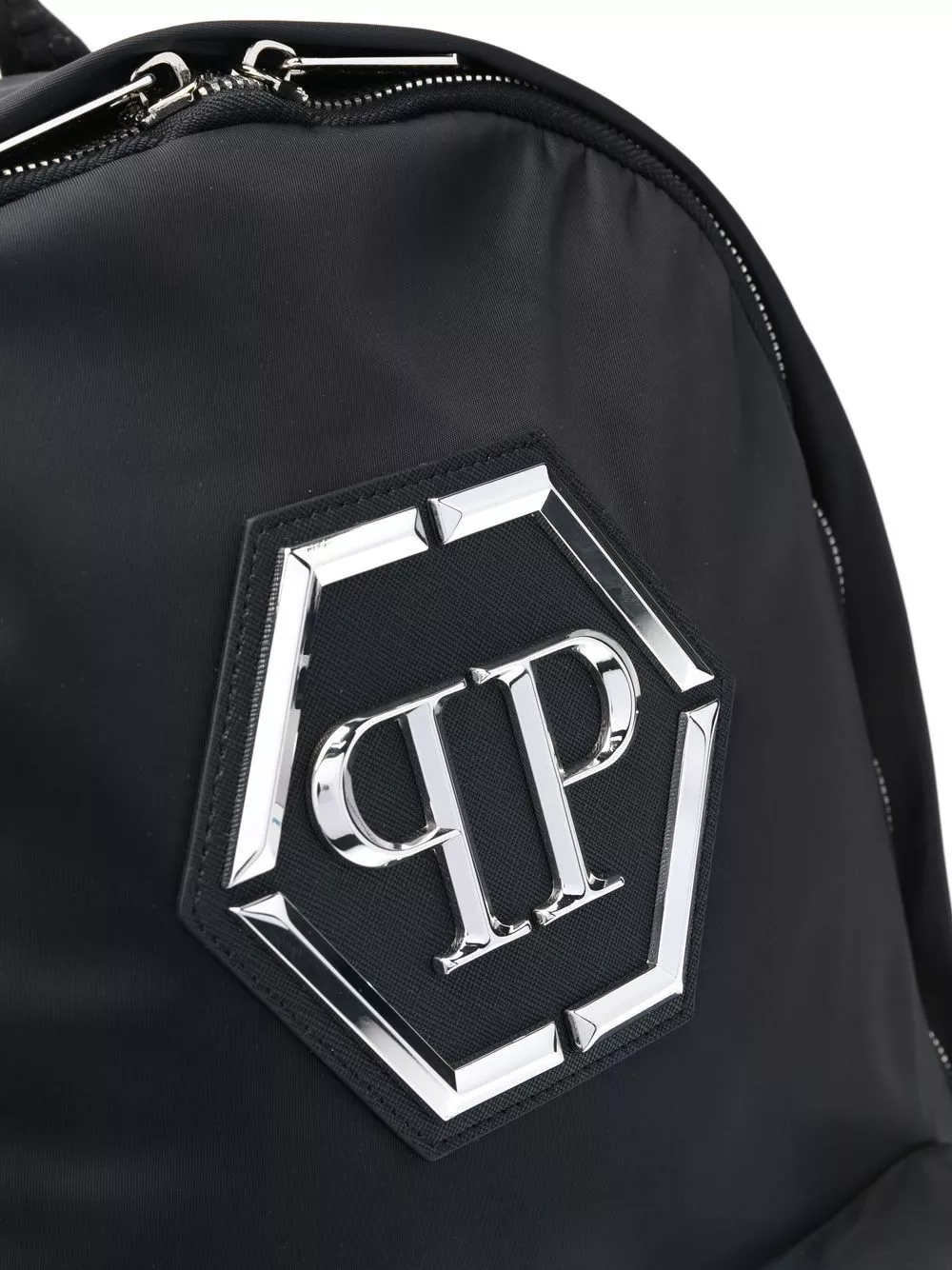 Cheap Philipp Plein logo-patch zip-up backpack Men 0124