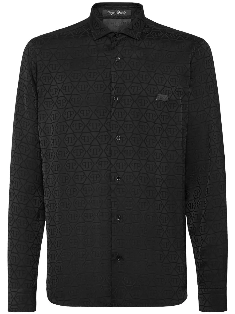 Affordable Philipp Plein monogram-jacquard button-up shirt Men 0130