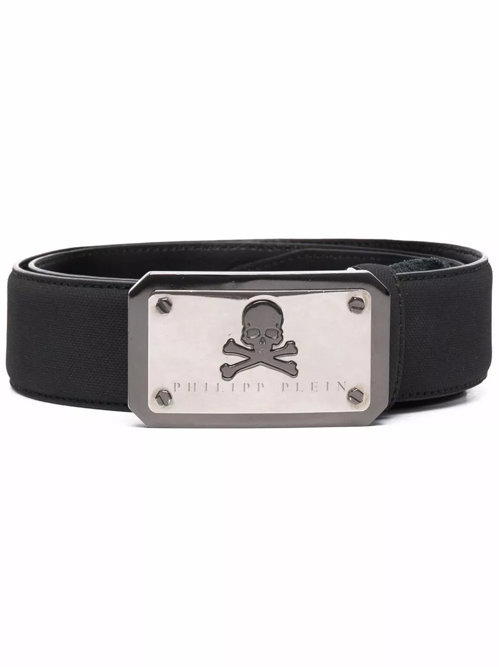 Cheap Philipp Plein logo-plaque leather belt Men 0117