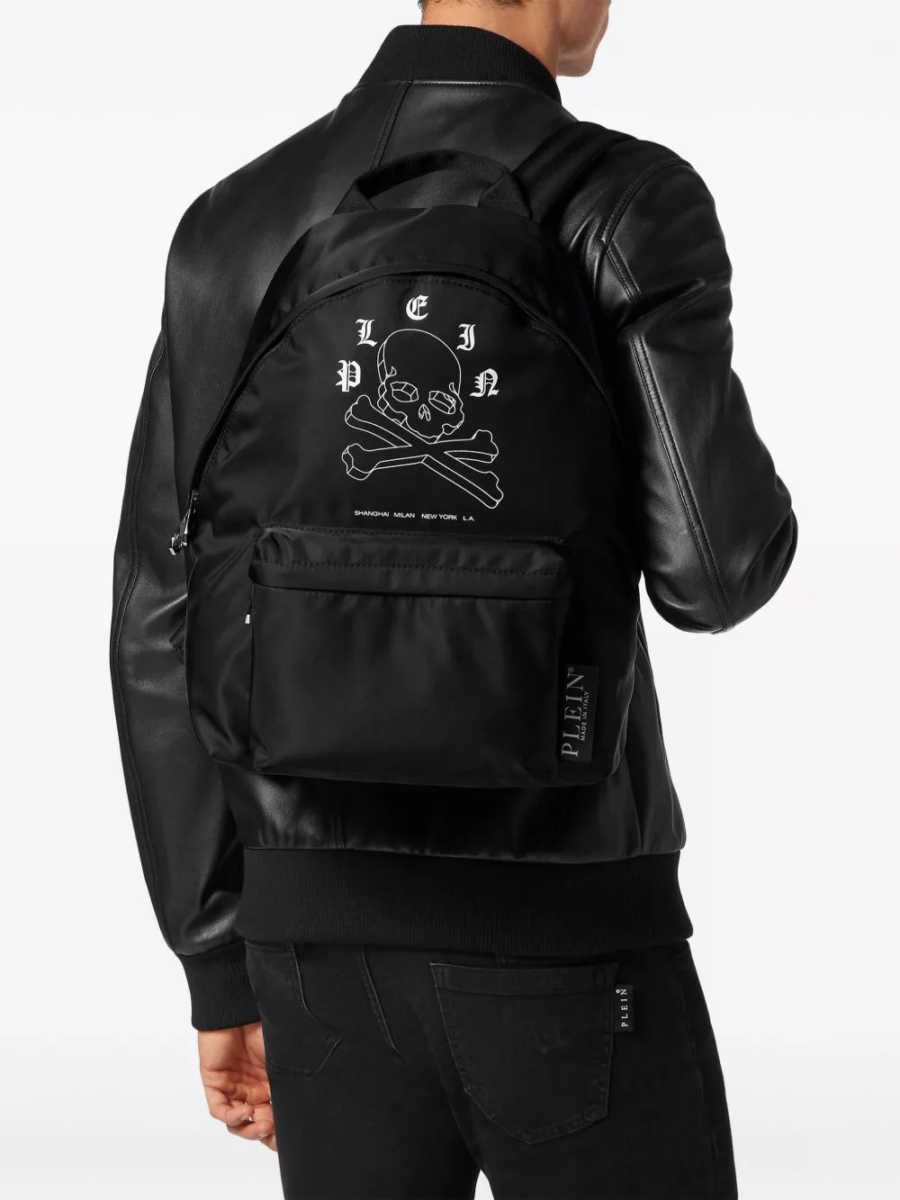 Affordable Philipp Plein Wire Frame logo-print backpack Men 0128