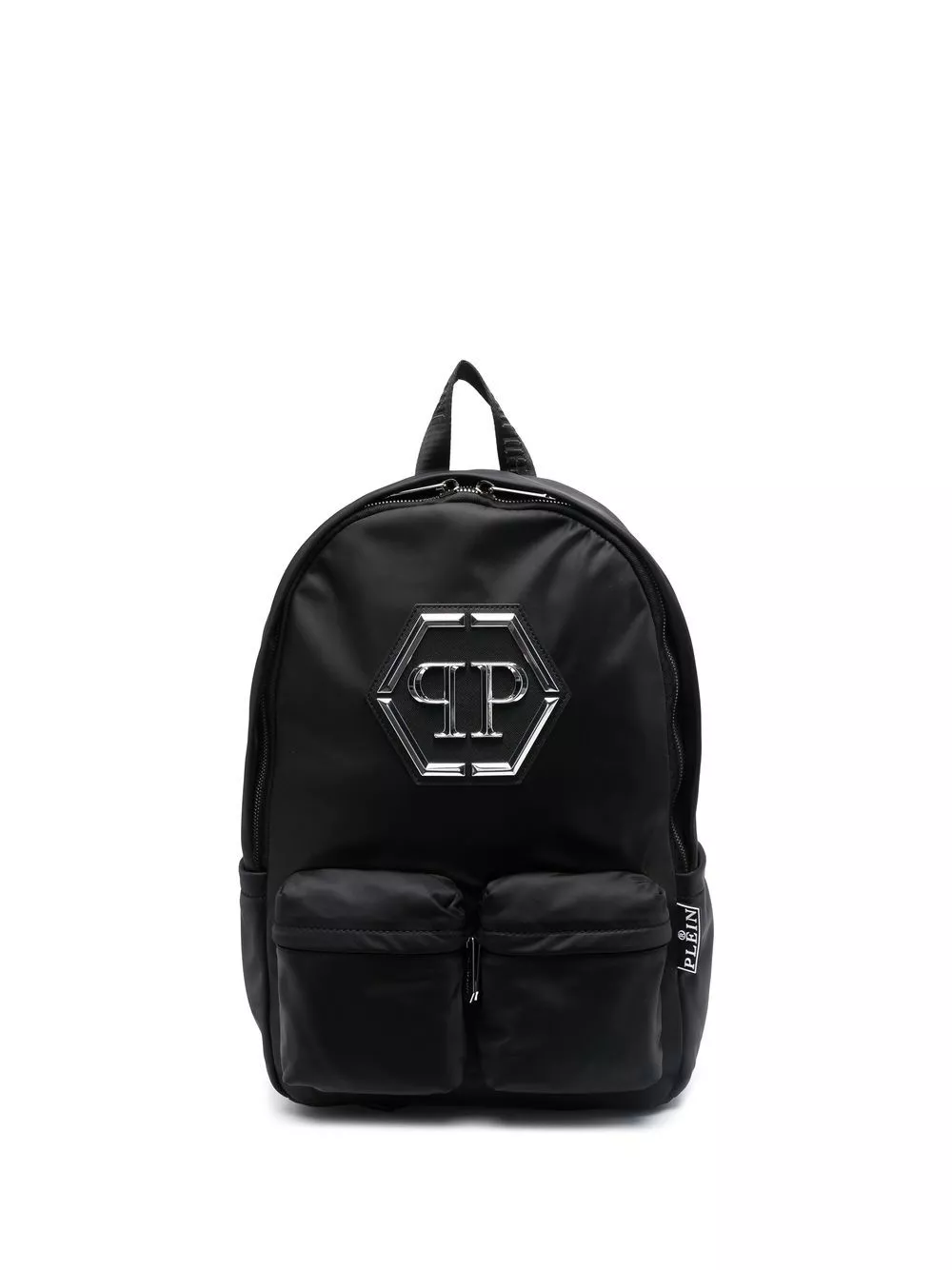 Cheap Philipp Plein logo-patch zip-up backpack Men 0124