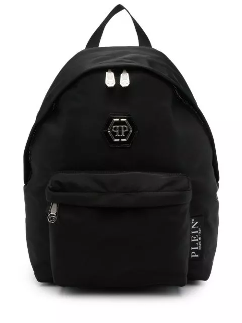 Cheap Philipp Plein logo-plaque zip-up backpack Men 0128