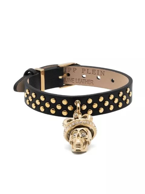 Cheap Philipp Plein Skull Crown leather bracelet Women 0127