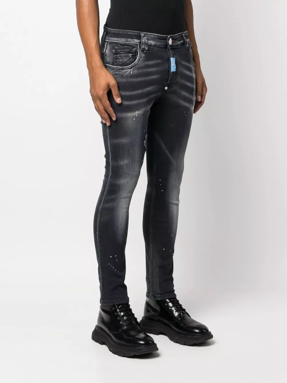 Cheap Philipp Plein Hexagon low-rise skinny jeans Men 0131