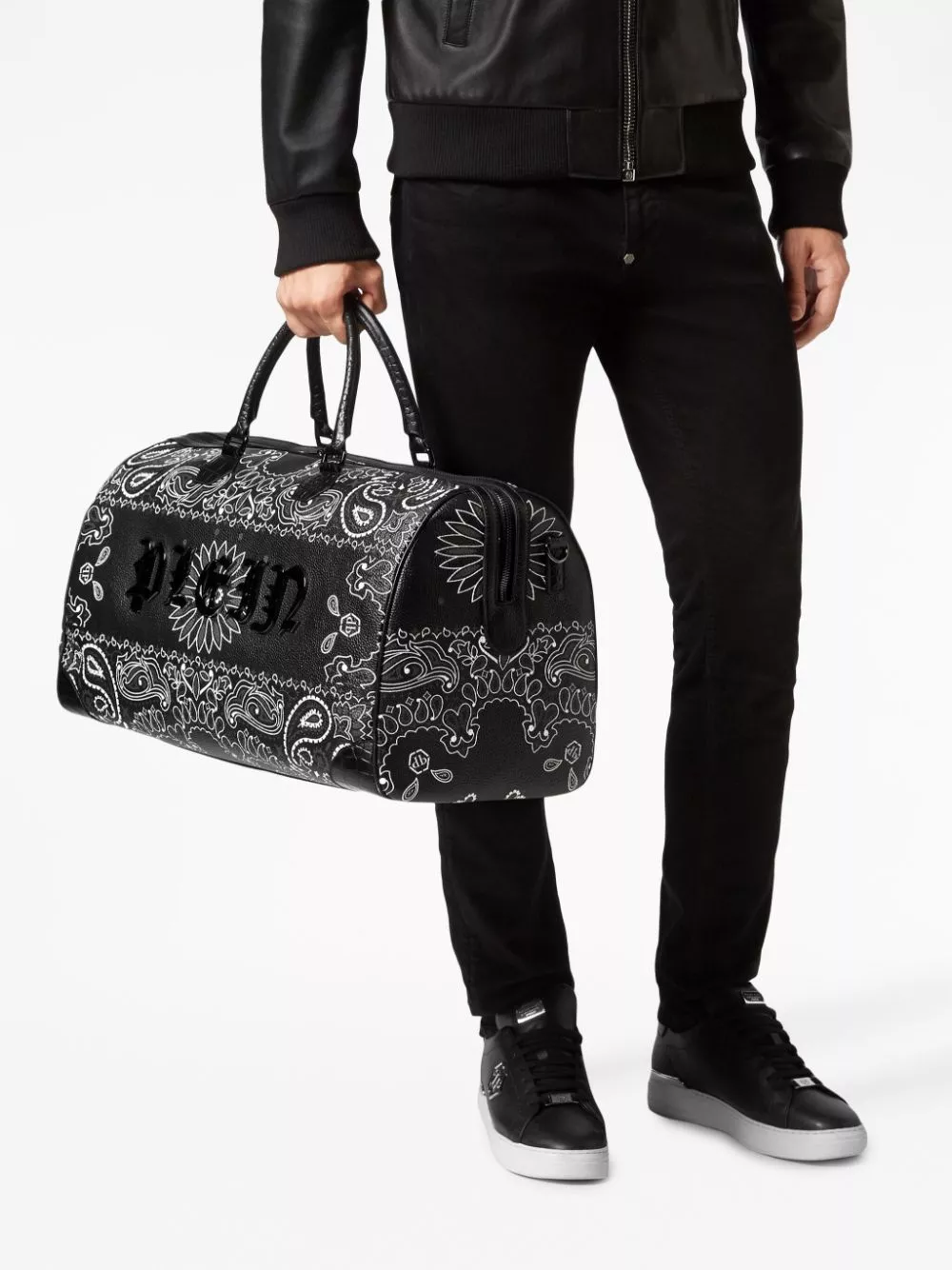 Cheap Philipp Plein logo-print leather tote bag Men 0124