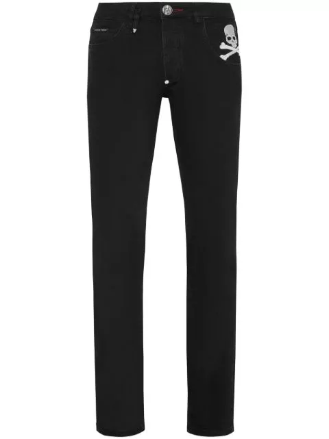 Cheap Philipp Plein Skull-print straight-leg jeans Men 0130