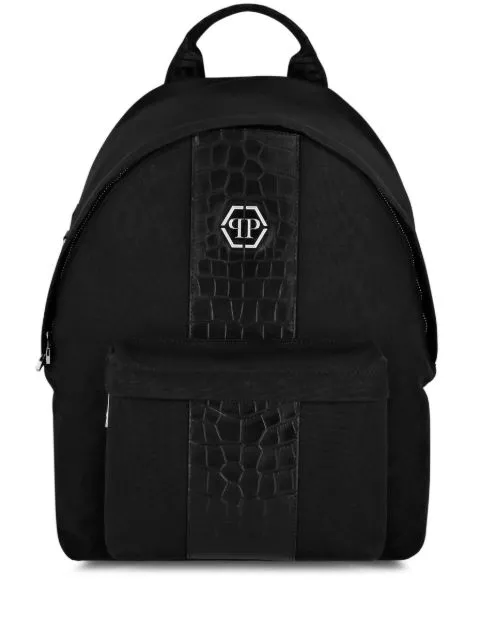 Cheap Philipp Plein logo-plaque zip-up backpack Men 0124