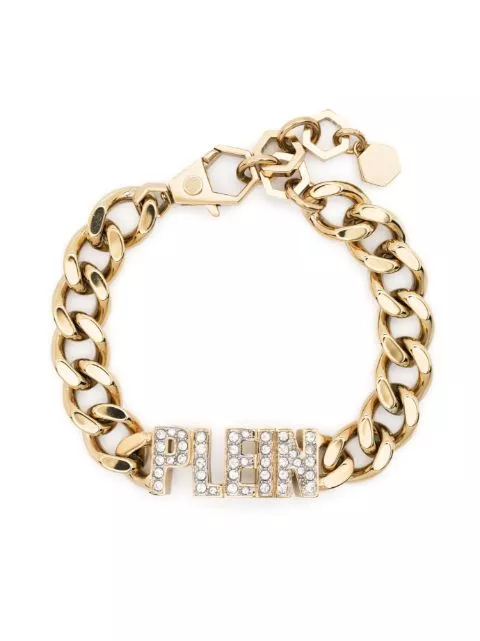 Affordable Philipp Plein crystal-embellished logo bracelet Women 0202